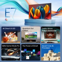 Hisense 100E7NQTUK TV 2.54 m (100") 4K Ultra HD Smart TV Wi-Fi Black 400 cd m²