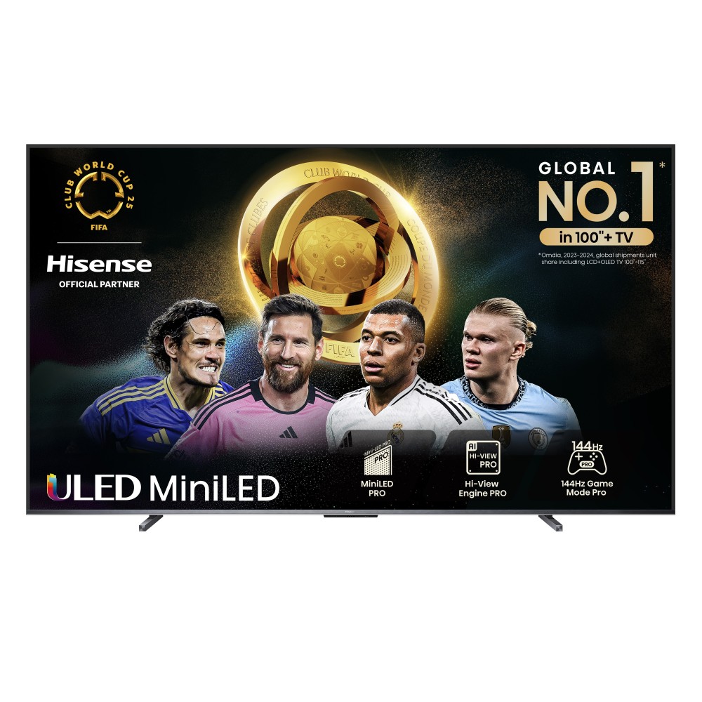 Hisense U7N 100U7NQTUK TV 2.54 m (100") 4K Ultra HD Smart TV Wi-Fi Black, Grey 500 cd m²