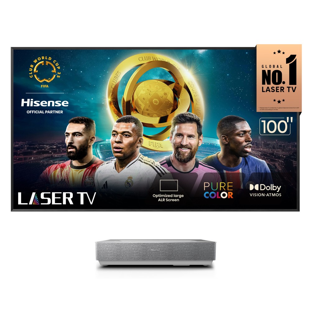 Hisense 100L5HTUKD projection TV 2700 ANSI lumens 4K (4096x2400) Grey, Silver