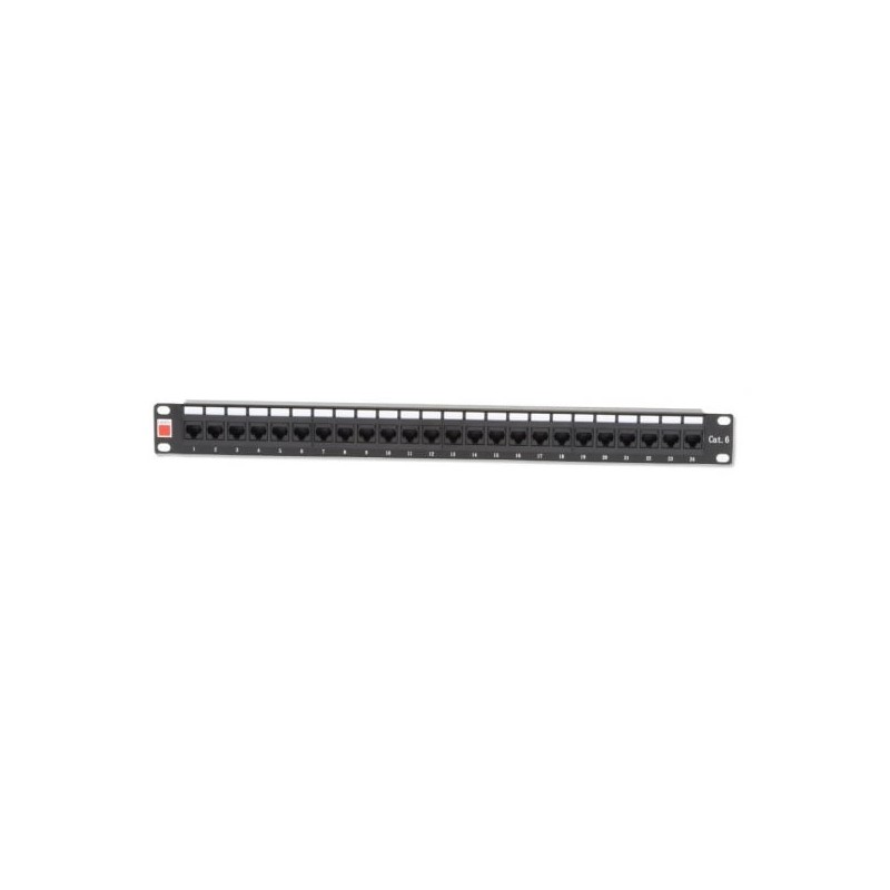 19" CAT6 1U 24 Port RJ-45 Patch Panel, Unshielded, Black 19" CAT6 1U 24 Port RJ-45 Patch Panel, Unshielded, Black