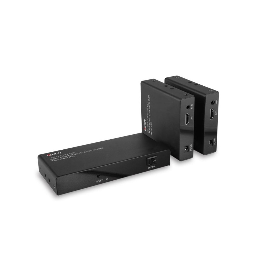 Lindy 70m Cat.6 2 Port HDMI 4K60 & IR Splitter Extender