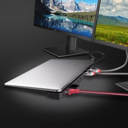 Lindy DST-Mini XT 810, USB-C Laptop Mini Docking Station with Single Display (8K) or Dual Display (4K60) and 100W Pass-Through