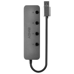 Lindy 4 Port USB 3.0 Hub with On Off Switches