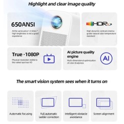 Original Lenovo Xiaoxin 100S Projector 650 ANSI Auto Focus Wifi6 Porta