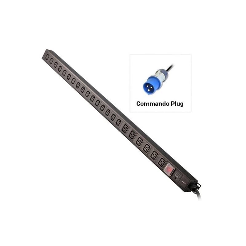 22 Way IEC Sockets, Vertical PDU with Commando Plug 22 Way IEC Sockets, Vertical PDU with Commando Plug