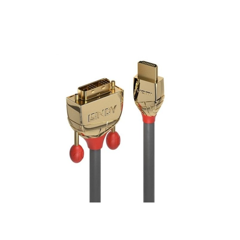 2m HDMI to DVI-D Cable, Gold Line