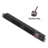 1U 8 Way IEC Sockets, Horizontal PDU with UK Mains Plug