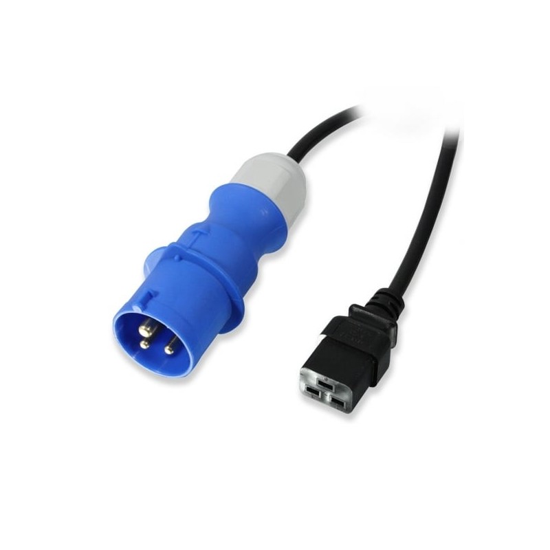 3m IEC C19 Power Lead, 16A Commando Plug, Black