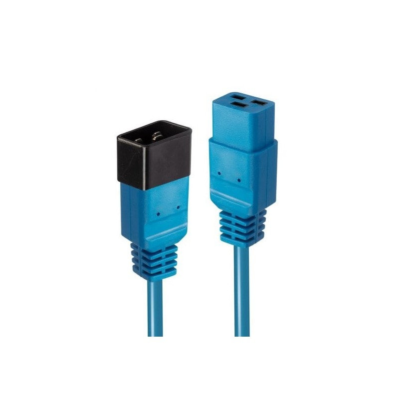 1m IEC C19 to C20 Extension Cable, Blue
