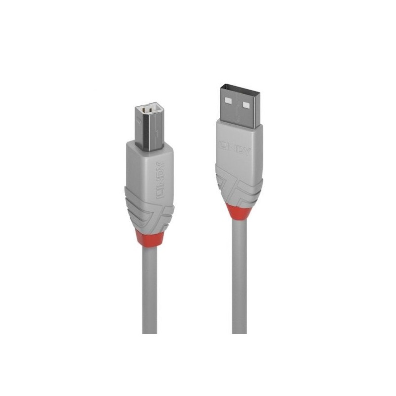 2m USB 2.0 Type A to B Cable, Anthra Line, Grey 2m USB 2.0 Type A to B Cable, Anthra Line, Grey