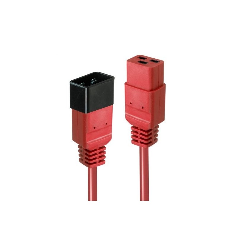 2m IEC C19 to C20 Extension Cable, Red