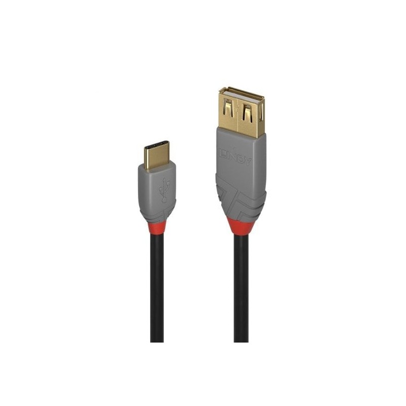 0.15m USB 2.0 Type C to A Adapter Cable, Anthra Line 0.15m USB 2.0 Type C to A Adapter Cable, Anthra Line