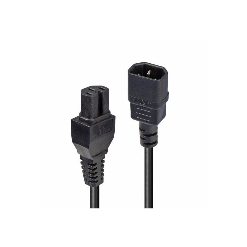 2m IEC C14 to IEC C15 "Hot Condition" Power Cable, Black