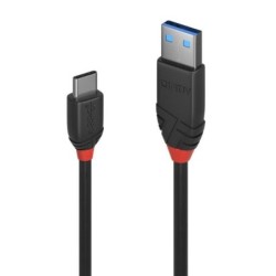 0.5m USB 3.2 Type A to C Cable, 10Gbps, Black Line