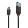 0.5m USB 3.2 Type A to C Cable, 10Gbps, Black Line