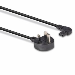 Lindy 2m Mains Power Cable UK 3 Pin Plug to Right Angled IEC C7