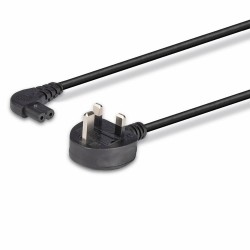 Lindy 2m Mains Power Cable UK 3 Pin Plug to Right Angled IEC C7