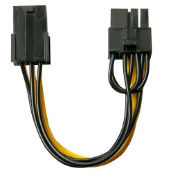 Lindy 0.15m PCIe 6 Pin Female to 8 Pin Male Power Adapter Cable