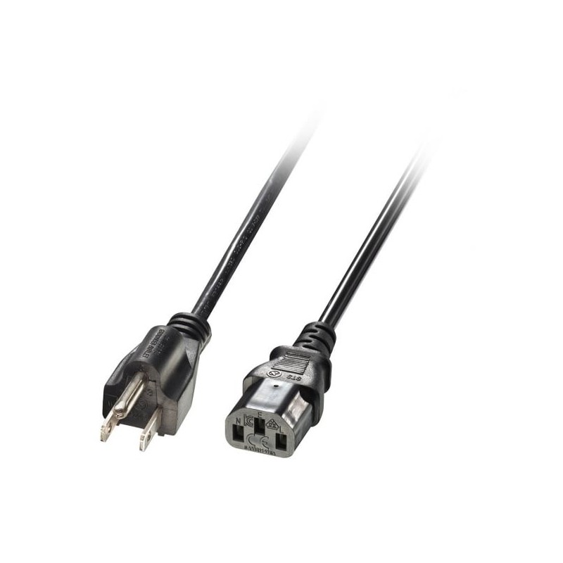 2m US 3 Pin to C13 Mains Cable