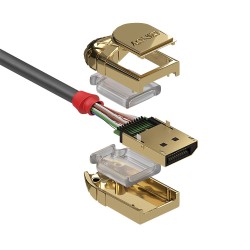 Lindy 0.5m DisplayPort 1.4 Cable, Gold Line