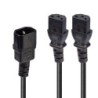1m IEC Splitter Cable IEC C14 to 2 x IEC C13
