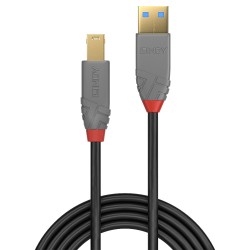 Lindy 1m USB 3.2 Type A to B Cable, 5Gbps, Anthra Line