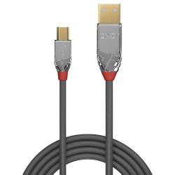 Lindy 0.5m USB 2.0 Type A to Mini-B Cable, Cromo Line