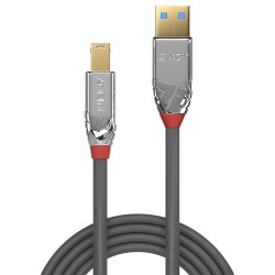 Lindy 0.5m USB 3.2 Type A to B Cable, 5Gbps, Cromo Line