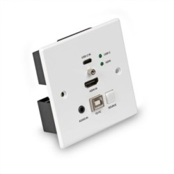 150m Cat.6 HDMI 4K60 and Type C HDBaseT UK Wall Plate KVM Extender, Transmitter