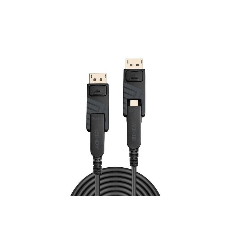 10m Fibre Optic Hybrid Mini DisplayPort 1.4 Cable with Detachable DP Connectors 10m Fibre Optic Hybrid Mini DisplayPort 1.4 Cable with Detachable DP Connectors