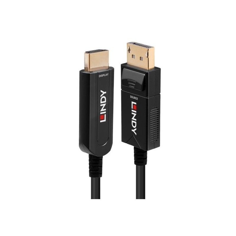 10m Fibre Optic Hybrid DisplayPort 1.2 to HDMI 18G Cable 10m Fibre Optic Hybrid DisplayPort 1.2 to HDMI 18G Cable