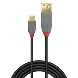 Lindy 0.15m USB 2.0 Type C to A Adapter Cable, Anthra Line