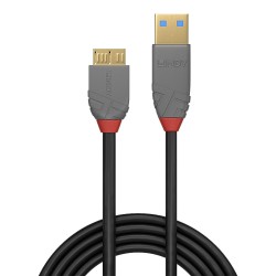 Lindy 2m USB 3.2 Type A to Micro-B Cable, 5Gbps, Anthra Line