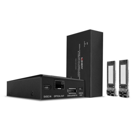 300m Fibre Optic DisplayPort 1.2 and USB KVM Extender