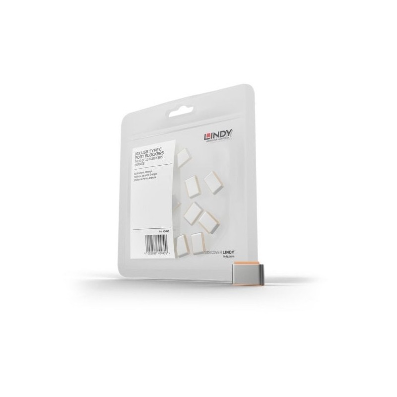 Pack of 10 USB-C Locks – ORANGE (Key Not Included)