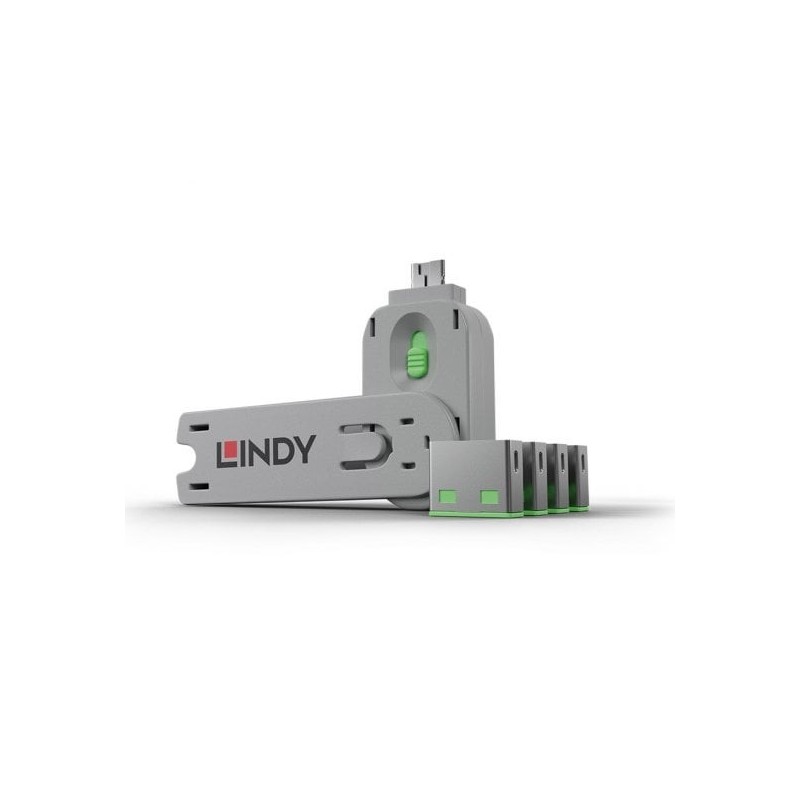 USB-A Port Blocker – GREEN (Key + 4 Locks Included)