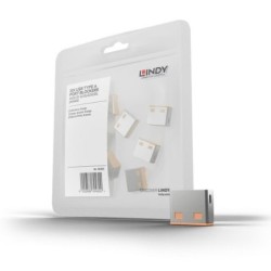 Pack of 10 USB-A Locks – ORANGE (Key Not Included)
