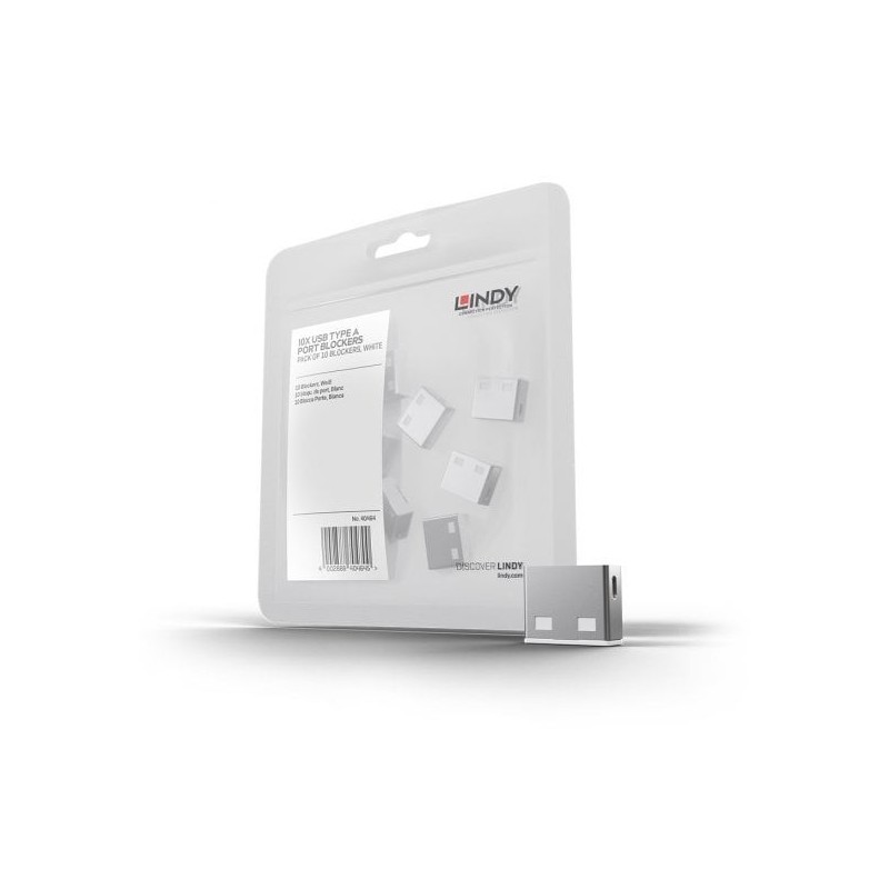 Pack of 10 USB-A Locks – WHITE (Key Not Included)