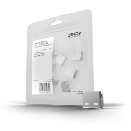 Pack of 10 USB-A Locks – WHITE (Key Not Included)
