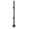 700mm Pole with Desk Clamp and Cable Grommet, Black