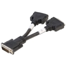 DMS 59 Male to 2 x DVI-I Female Splitter Cable