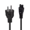 2m Schuko 2 Pin Plug To IEC C5 Power Cable, Black