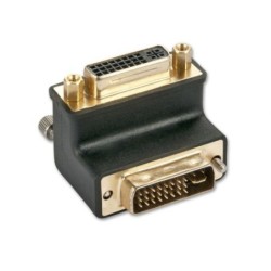 DVI-I Male to DVI-I Female 90 .deg Adapter Down
