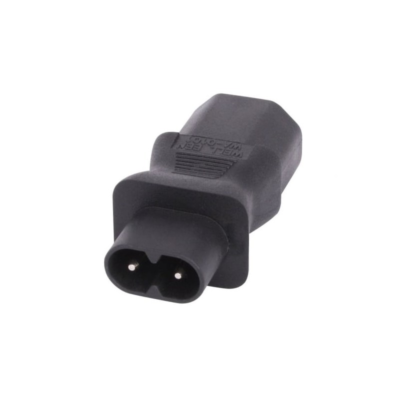 IEC C8 Figure 8 Socket to IEC C13 3 Pin Plug Adapter