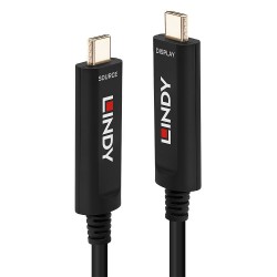 Lindy 15m Fibre Optic Hybrid USB Type C Cable, Audio   Video Only