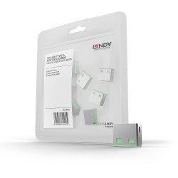 Lindy USB Port Blocker (without key) - Pack of 10, Colour Code  Green