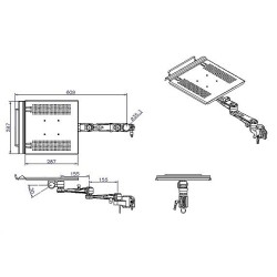 Lindy Desktop Notebook Arm, Silver