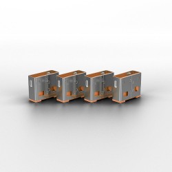 Lindy USB Port Blocker (without key) - Pack of 10, Colour Code  Orange
