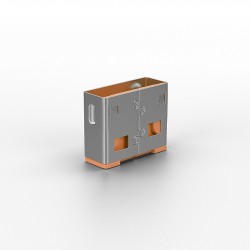 Lindy USB Port Blocker (without key) - Pack of 10, Colour Code  Orange