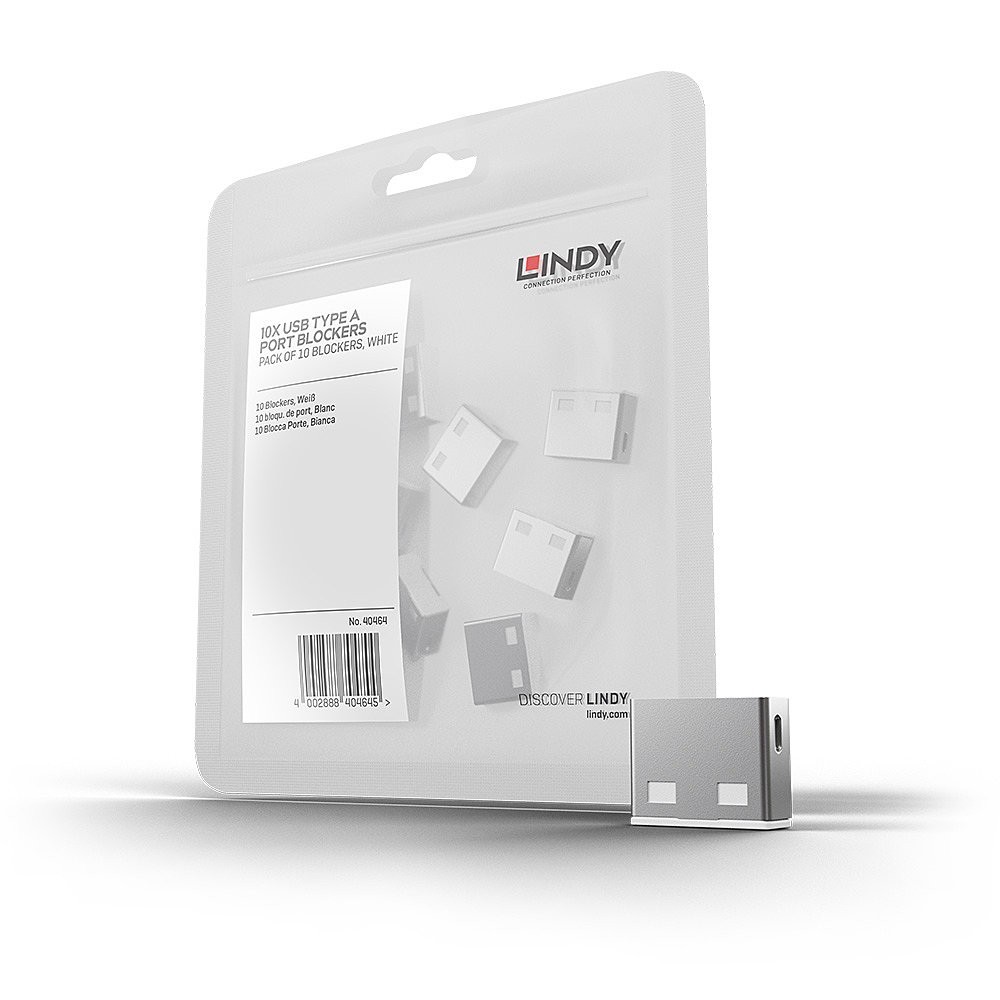 Lindy USB Port Blocker (without key) - Pack of 10, Colour Code  White
